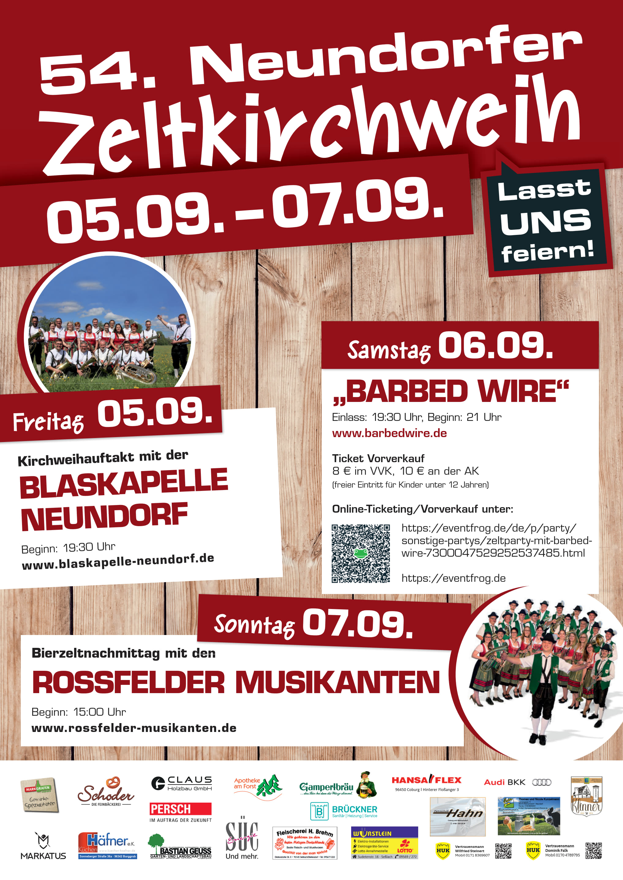 neundorfer zeltkirchweih 53 2025 a6 flyer save the date 250303